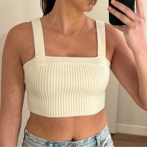Forever 21 crop sweater cami in spa beige